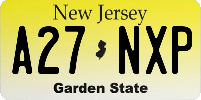 NJ license plate A27NXP