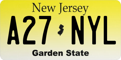 NJ license plate A27NYL