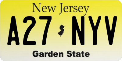 NJ license plate A27NYV