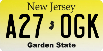 NJ license plate A27OGK