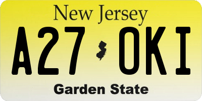 NJ license plate A27OKI
