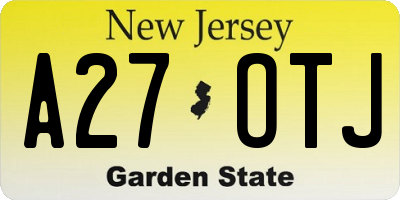 NJ license plate A27OTJ
