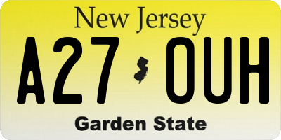 NJ license plate A27OUH
