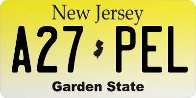 NJ license plate A27PEL