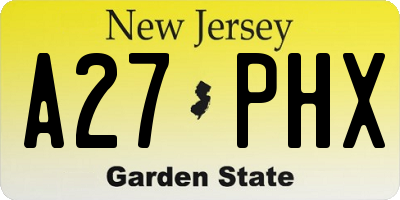 NJ license plate A27PHX