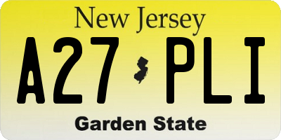 NJ license plate A27PLI