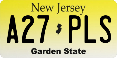 NJ license plate A27PLS