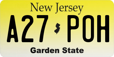 NJ license plate A27POH