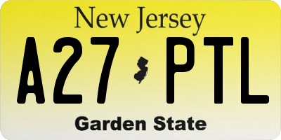 NJ license plate A27PTL