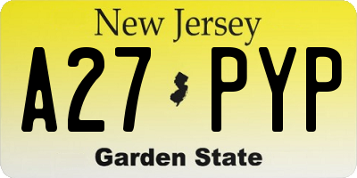NJ license plate A27PYP