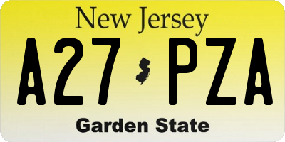 NJ license plate A27PZA
