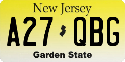 NJ license plate A27QBG