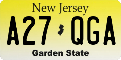 NJ license plate A27QGA