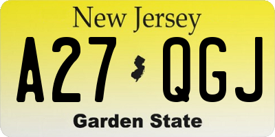 NJ license plate A27QGJ