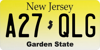 NJ license plate A27QLG