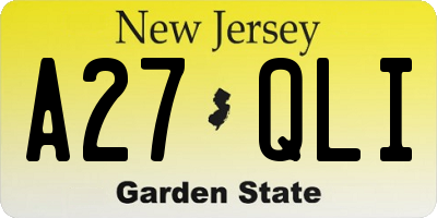 NJ license plate A27QLI