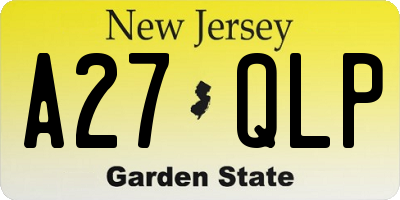 NJ license plate A27QLP