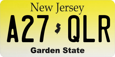 NJ license plate A27QLR