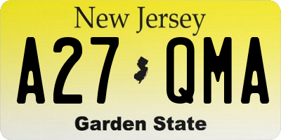 NJ license plate A27QMA