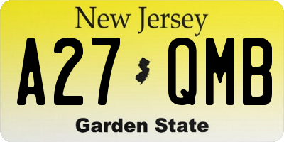 NJ license plate A27QMB
