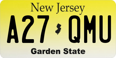 NJ license plate A27QMU