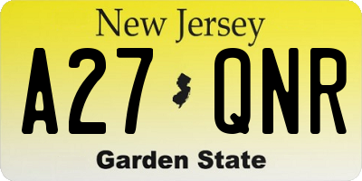NJ license plate A27QNR