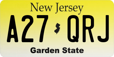 NJ license plate A27QRJ