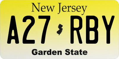 NJ license plate A27RBY