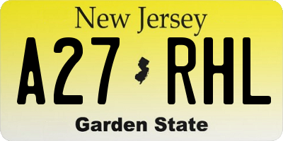 NJ license plate A27RHL