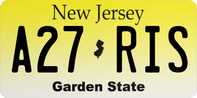 NJ license plate A27RIS