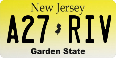 NJ license plate A27RIV
