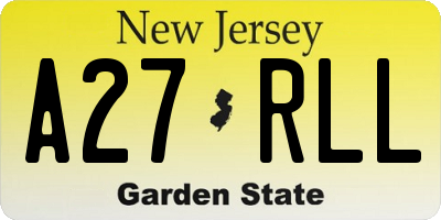 NJ license plate A27RLL