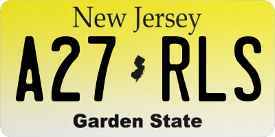 NJ license plate A27RLS