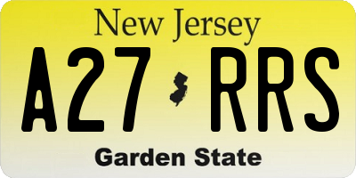NJ license plate A27RRS