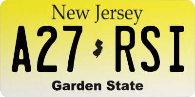 NJ license plate A27RSI