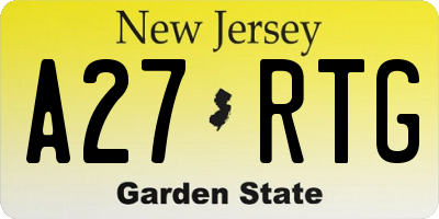 NJ license plate A27RTG