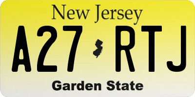 NJ license plate A27RTJ
