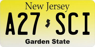 NJ license plate A27SCI