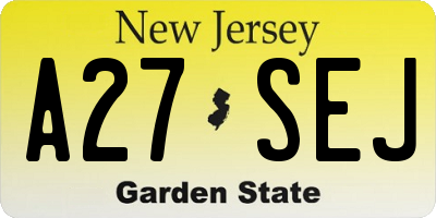 NJ license plate A27SEJ