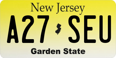 NJ license plate A27SEU