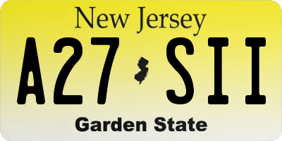 NJ license plate A27SII