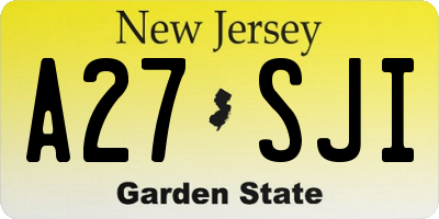NJ license plate A27SJI