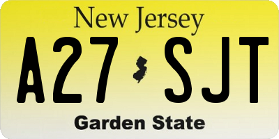 NJ license plate A27SJT