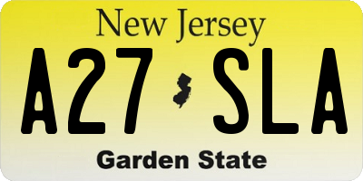 NJ license plate A27SLA
