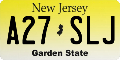 NJ license plate A27SLJ