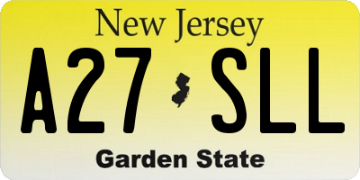 NJ license plate A27SLL