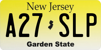 NJ license plate A27SLP