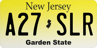 NJ license plate A27SLR