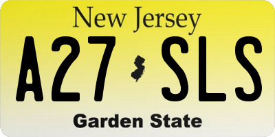 NJ license plate A27SLS