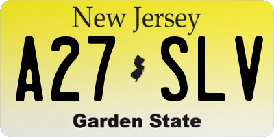 NJ license plate A27SLV